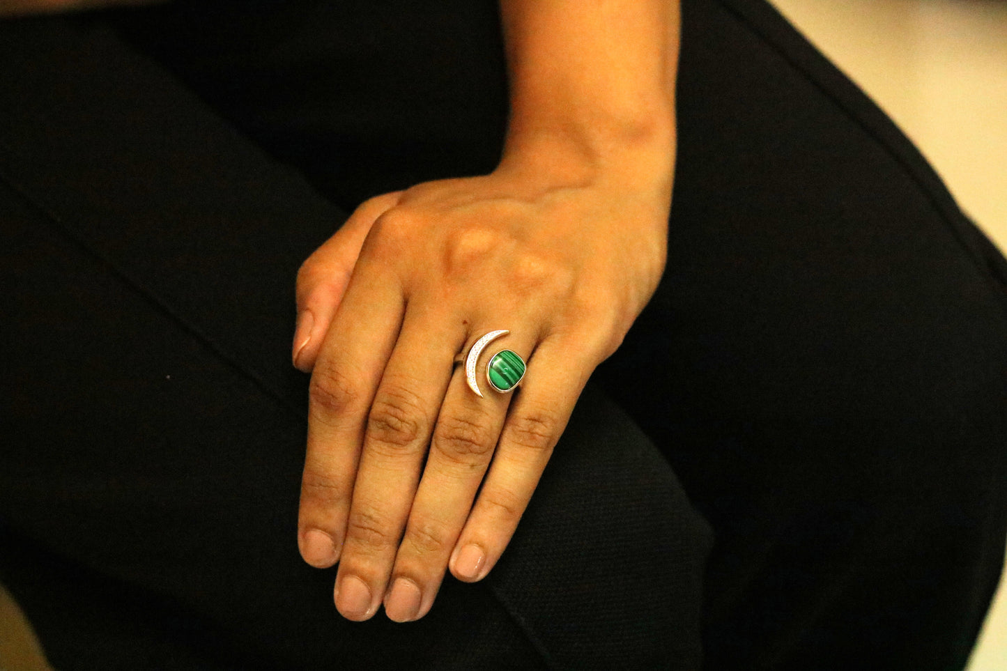 Green Moon ring