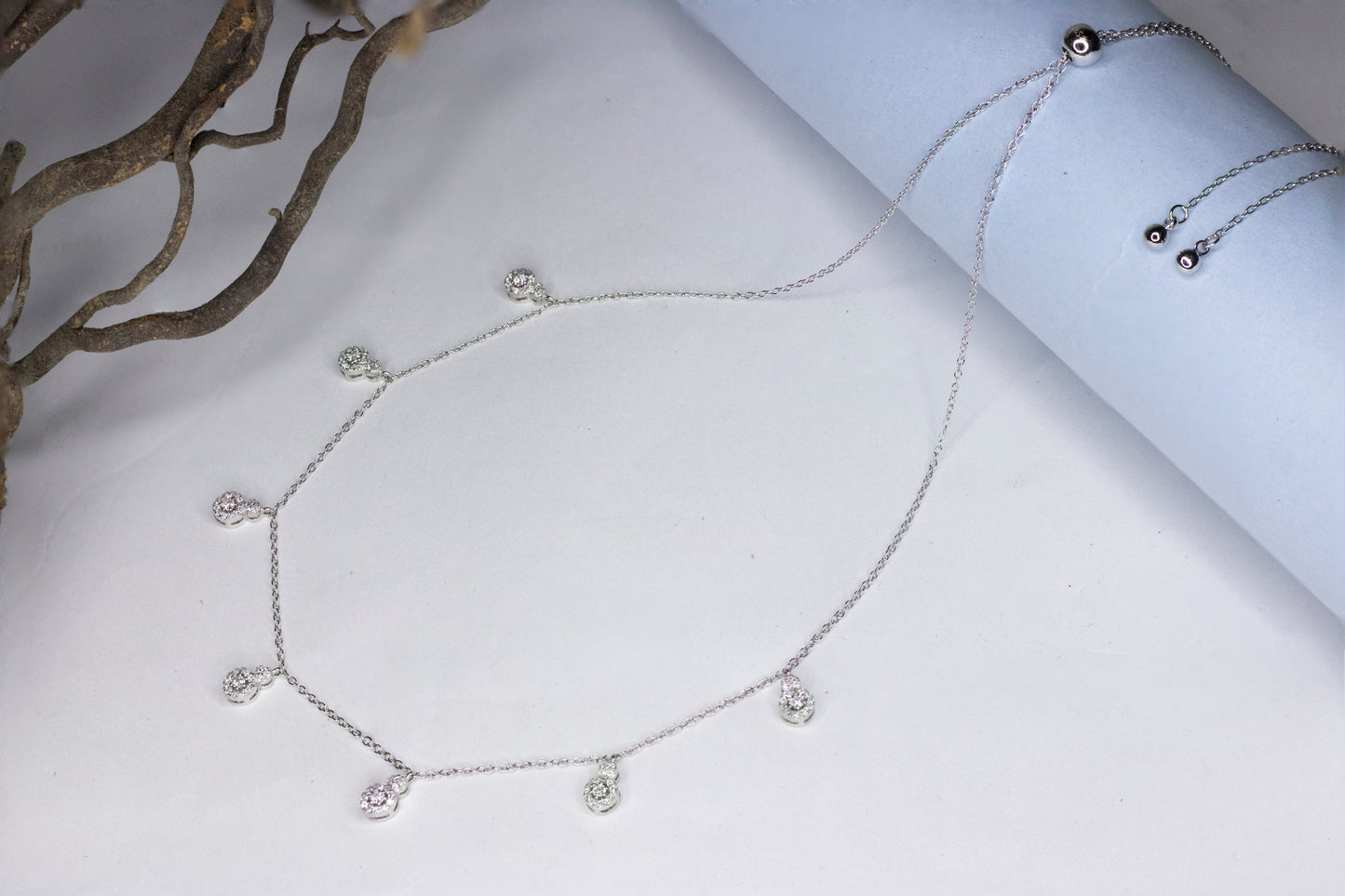 Long CZ Adjustable Necklace