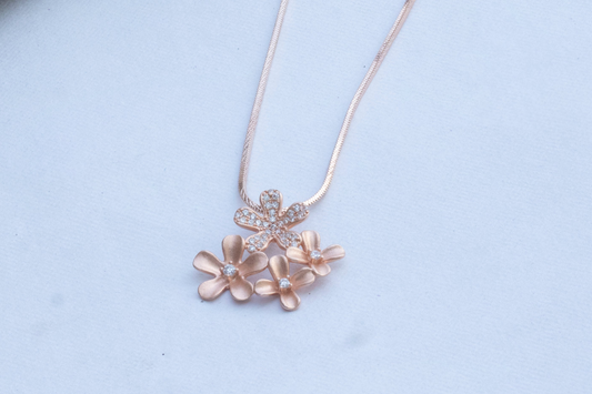 Rose gold Cz Flower